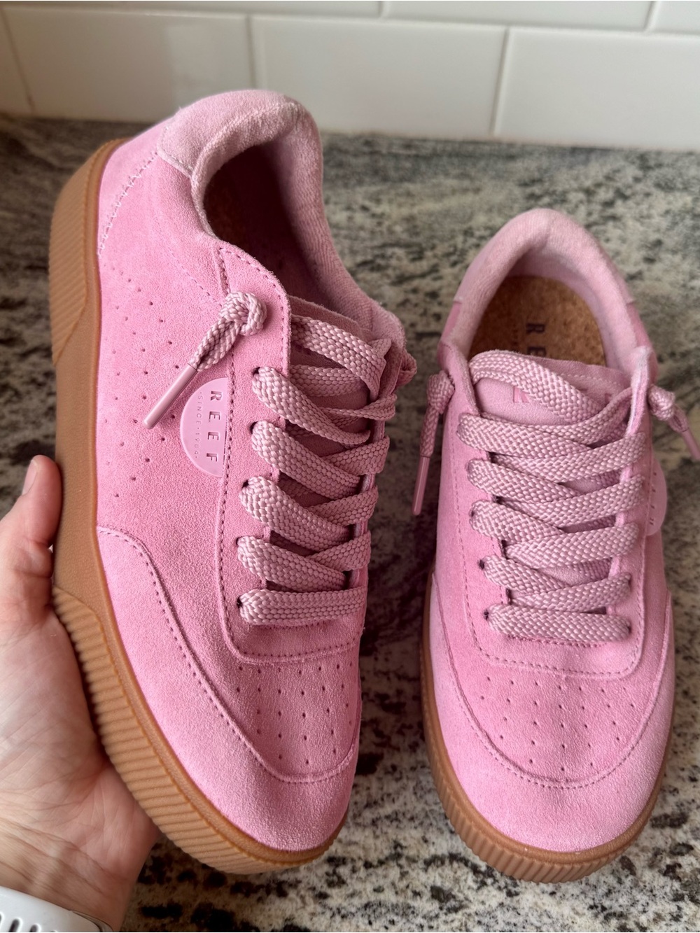 REEF Women's Lay Day Seas sneakers in Pink Duo. Size 8.5. EUC.
